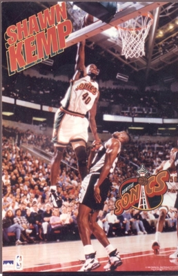 Shawn Kemp Poster - Seattle Supersonices Designed & Sold By